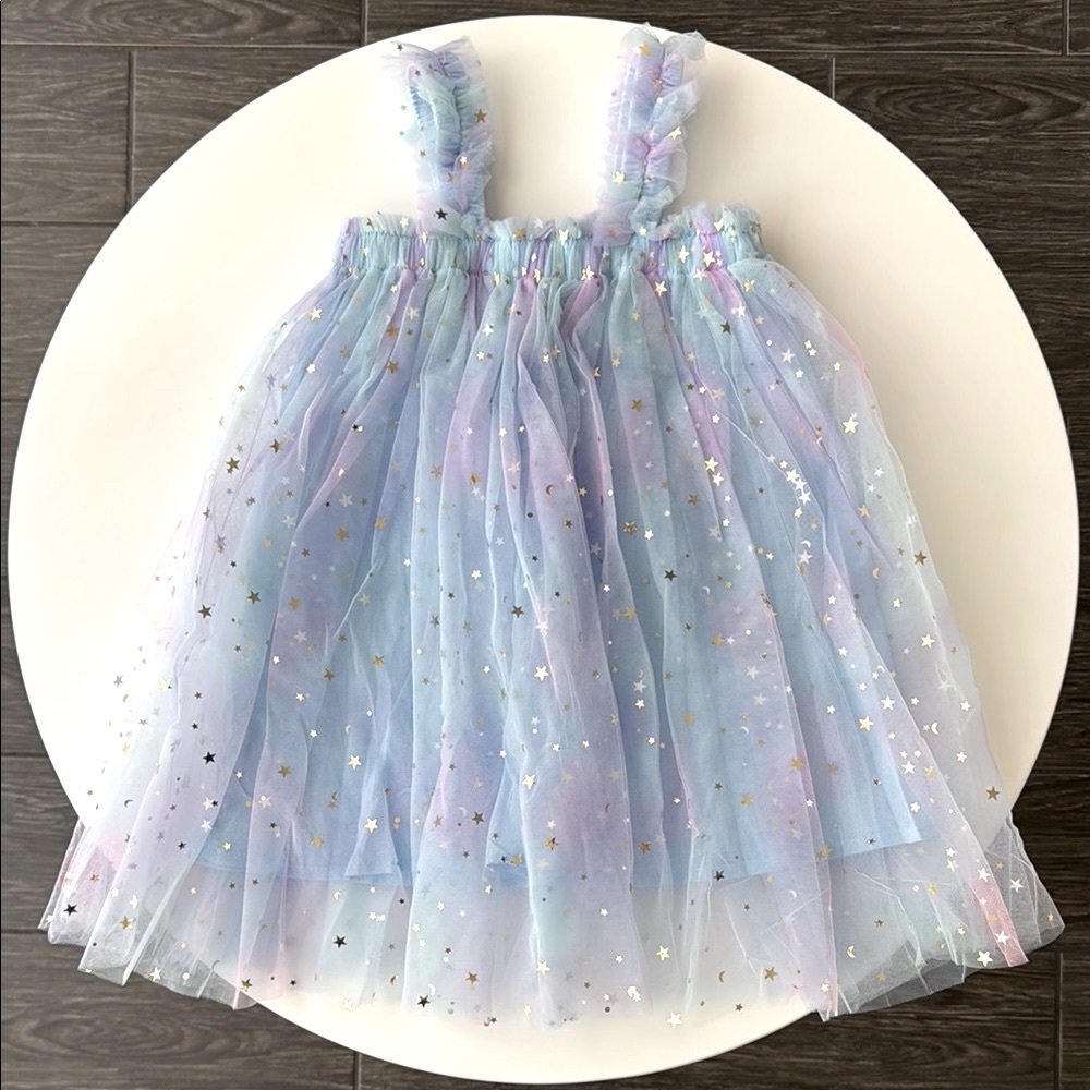 NWOT Star Pastel Tulle Toddler Dress 3T